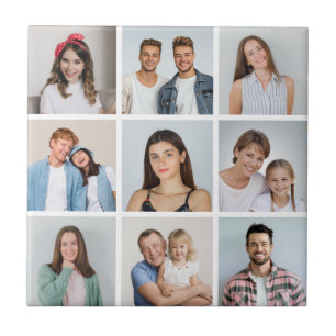 Create Your Own 9 Photo Collage Ceramic Tile