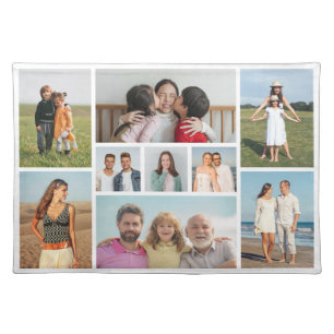 Create Your Own 9 Photo Collage Cloth Placemat