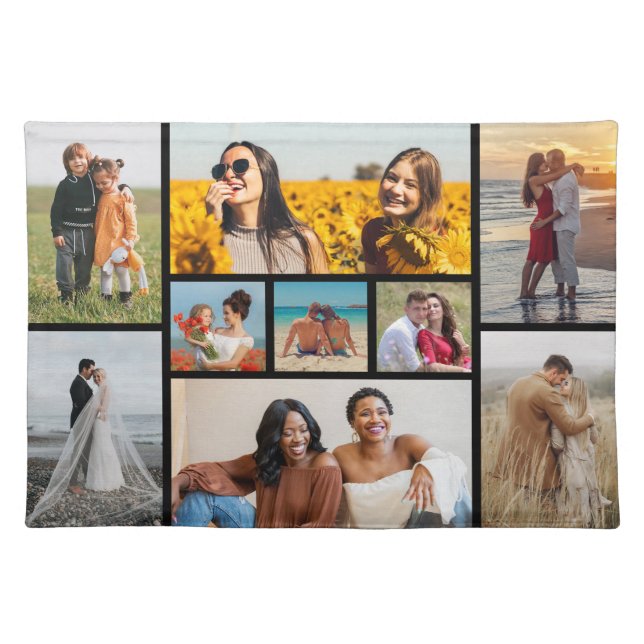 Create Your Own 9 Photo Collage Cloth Placemat (Front)