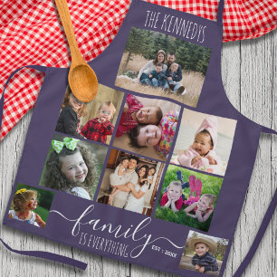 Create Your Own 9 Photo Collage Family Name Purple Apron