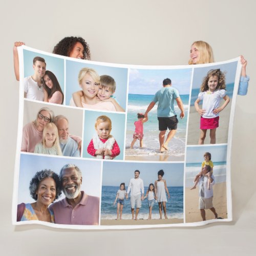 Create Your Own 9 Photo Collage Fleece Blanket