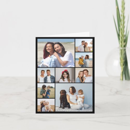 Create Your Own 9 Photo Collage Folded Greeting Card