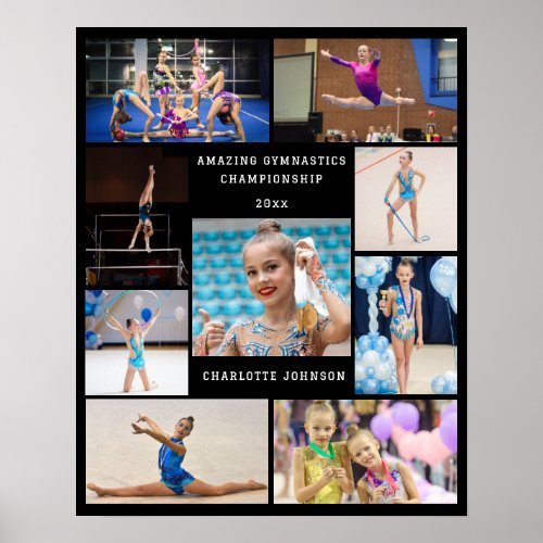 Create Your Own 9 Photo Collage Gymnastics Poster