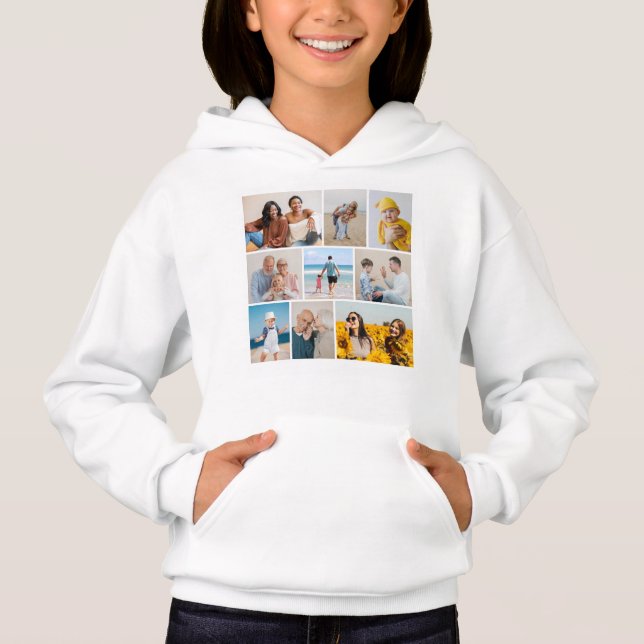 Create Your Own 9 Photo Collage Hoodie (Front)