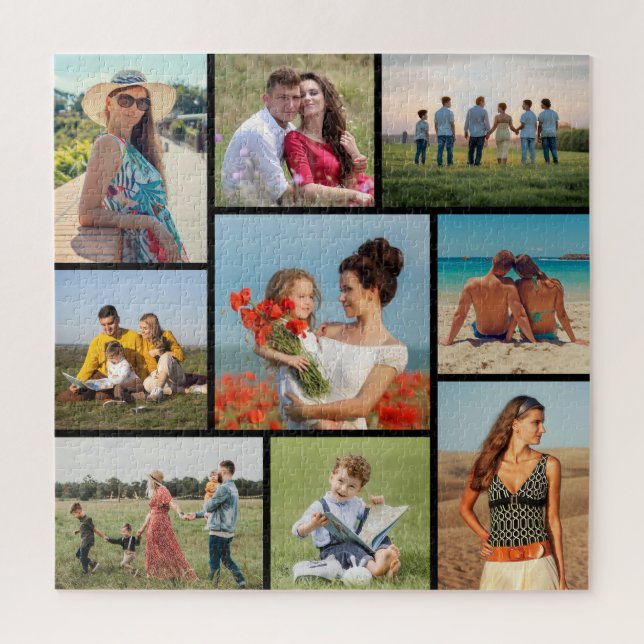 Create Your Own 9 Photo Collage Jigsaw Puzzle (Vertical)