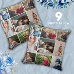 Create Your Own 9 Photo Collage Keepsake Throw Pillow
