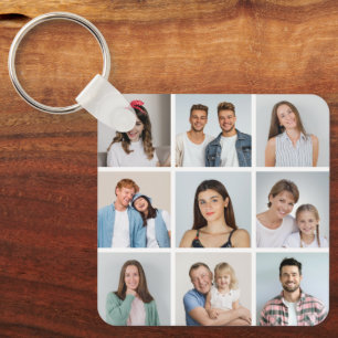 Create Your Own 9 Photo Collage Keychain