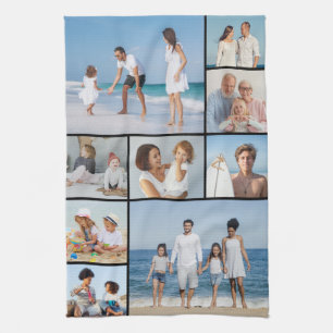 Create Your Own 9 Photo Collage Kitchen Towel