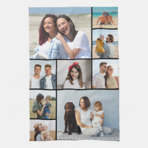 Create Your Own 9 Photo Collage Kitchen Towel