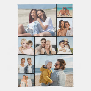 Create Your Own 9 Photo Collage Kitchen Towel