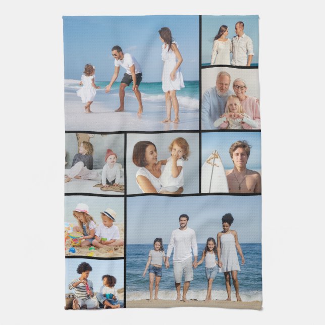 Create Your Own 9 Photo Collage Kitchen Towel (Vertical)