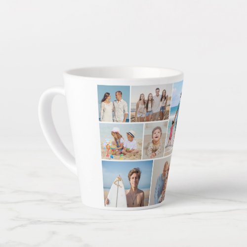 Create Your Own 9 Photo Collage Latte Mug