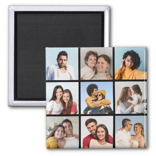 Create Your Own 9 Photo Collage Magnet