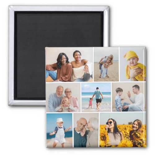 Create Your Own 9 Photo Collage Magnet