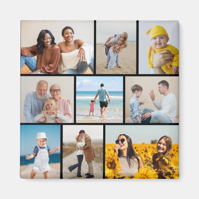 Create Your Own 9 Photo Collage Magnet (Front)