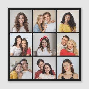 Create Your Own 9 Photo Collage Magnetic Card