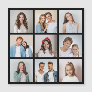Create Your Own 9 Photo Collage Magnetic Card