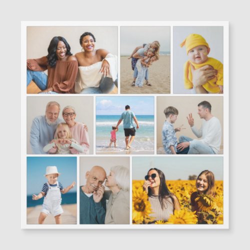 Create Your Own 9 Photo Collage Magnetic Card