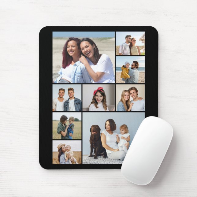 Create Your Own 9 Photo Collage Mouse Pad (With Mouse)