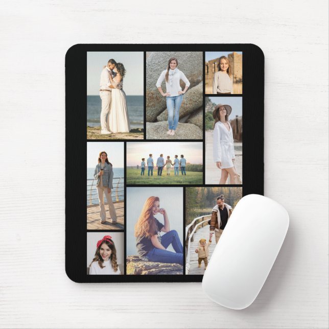 Create Your Own 9 Photo Collage Mouse Pad (With Mouse)