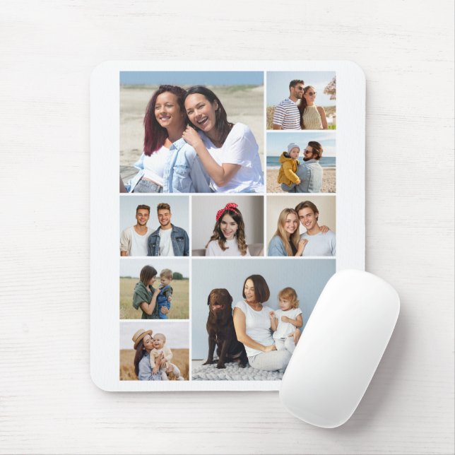 Create Your Own 9 Photo Collage Mouse Pad (With Mouse)