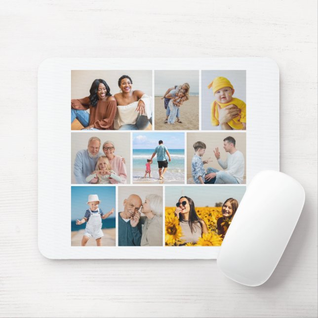 Create Your Own 9 Photo Collage Mouse Pad (With Mouse)