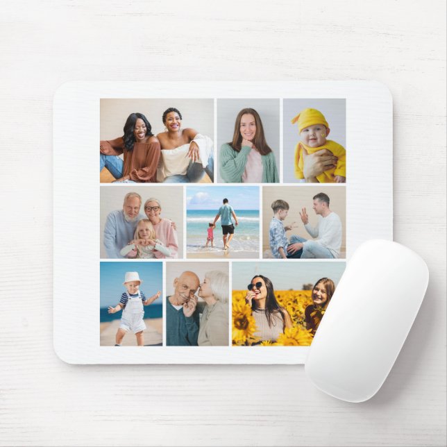 Create Your Own 9 Photo Collage Mouse Pad (With Mouse)