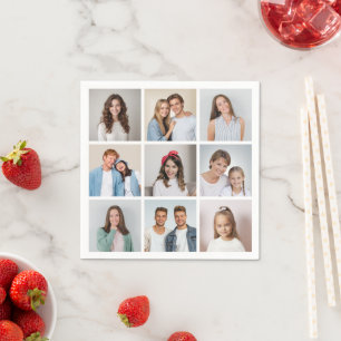 Create Your Own 9 Photo Collage Napkins