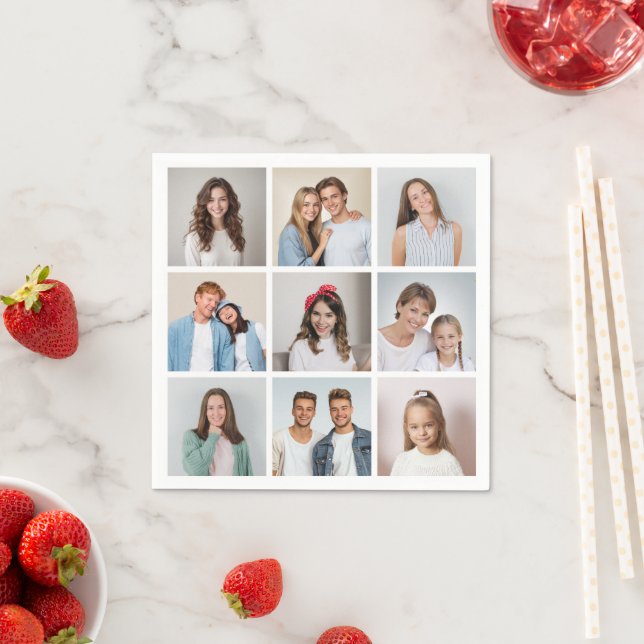 Create Your Own 9 Photo Collage Napkins (Insitu)