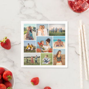Create Your Own 9 Photo Collage Napkins