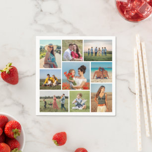 Create Your Own 9 Photo Collage Napkins