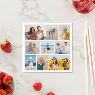 Create Your Own 9 Photo Collage Napkins