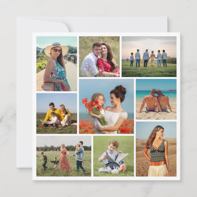 Create Your Own 9 Photo Collage Note Card (Front)
