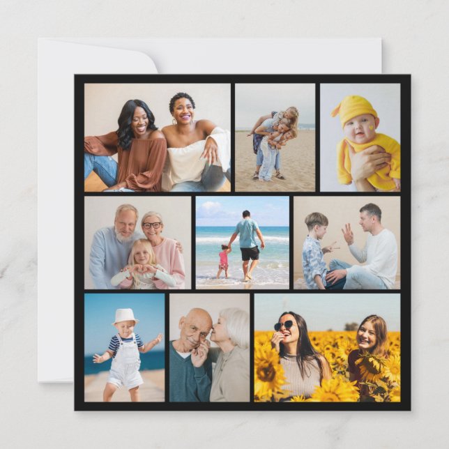 Create Your Own 9 Photo Collage Note Card (Front)