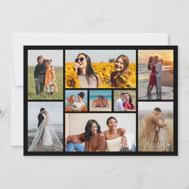 Create Your Own 9 Photo Collage Note Card (Front)