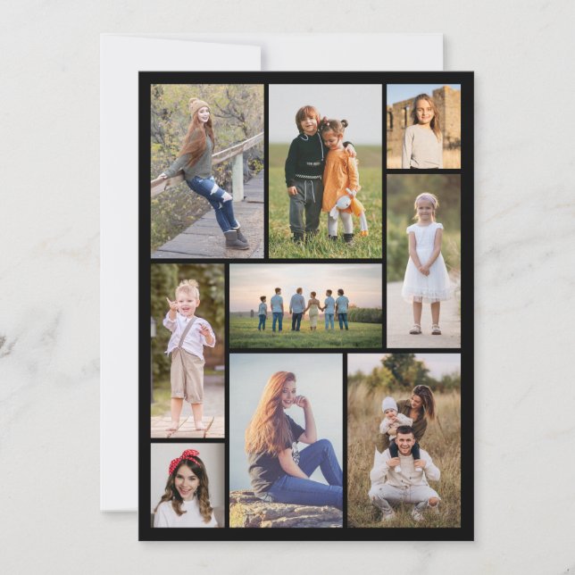 Create Your Own 9 Photo Collage Note Card (Front)