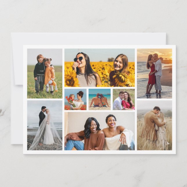 Create Your Own 9 Photo Collage Note Card (Front)
