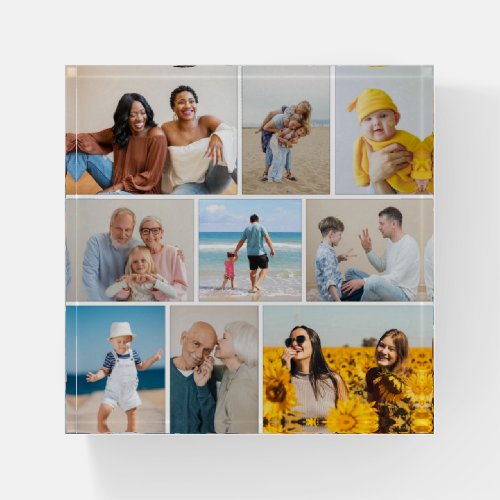 Create Your Own 9 Photo Collage Paperweight