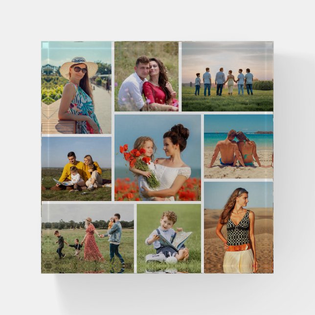 Create Your Own 9 Photo Collage Paperweight (Front)