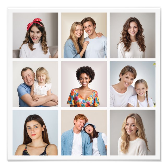 Create Your Own 9 Photo Collage Photo Enlargement (Front)
