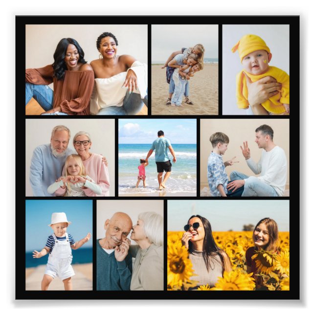 Create Your Own 9 Photo Collage Photo Enlargement (Front)