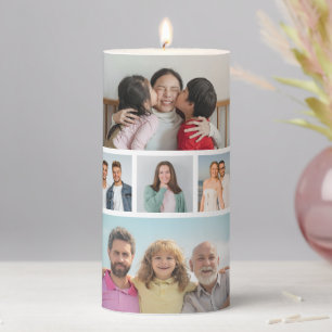 Create Your Own 9 Photo Collage Pillar Candle