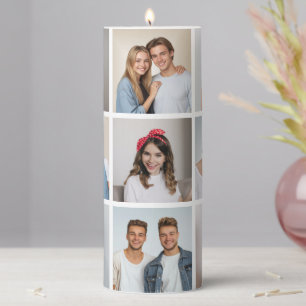 Create Your Own 9 Photo Collage Pillar Candle