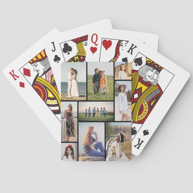 Create Your Own 9 Photo Collage Poker Cards (Back)