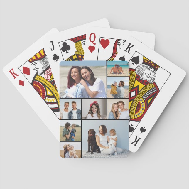 Create Your Own 9 Photo Collage Poker Cards (Back)
