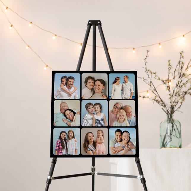 Create Your Own 9 Photo Collage Rounded Corners Foam Board (In Situ (Stand))