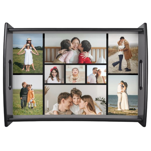 Create Your Own 9 Photo Collage Serving Tray (Front)