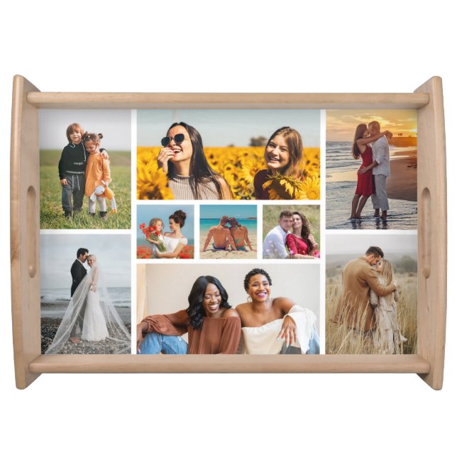 Create Your Own 9 Photo Collage Serving Tray (Front)