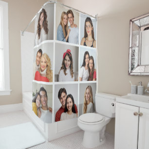 Create Your Own 9 Photo Collage Shower Curtain