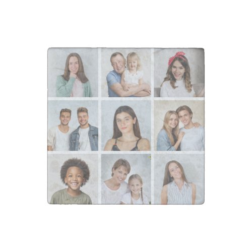 Create Your Own 9 Photo Collage Stone Magnet